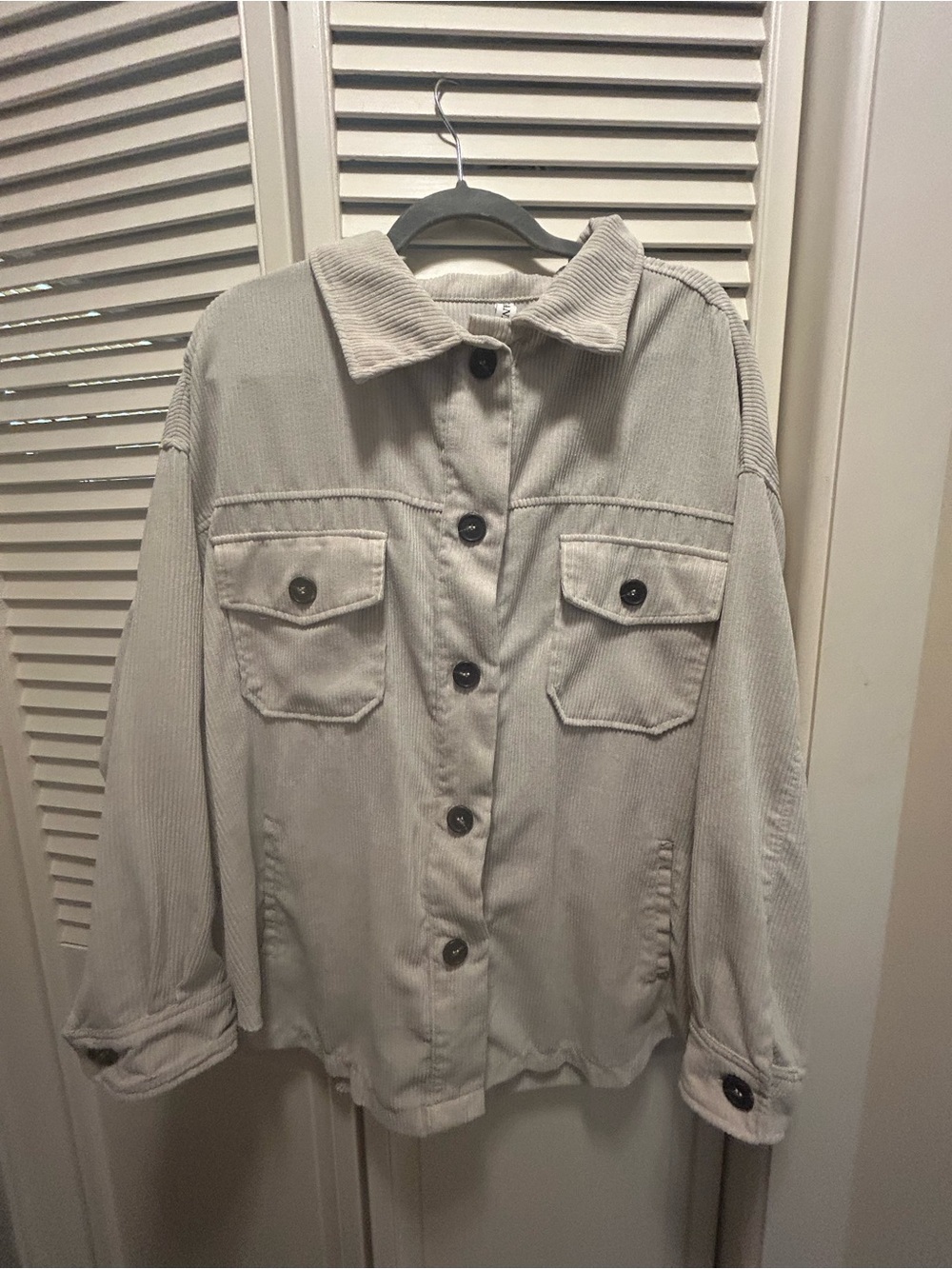 Zenana Outfitters Light Tan Corduroy Shacket